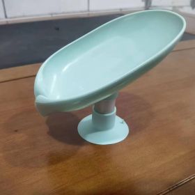 3pcs Bar Soap Holder; Shower Soap Holder; Self Draining; Leaf Shape Self Draining Soap Holder; With Suction Cup Creative Soap Box; Draining Dish (Color: Blue)